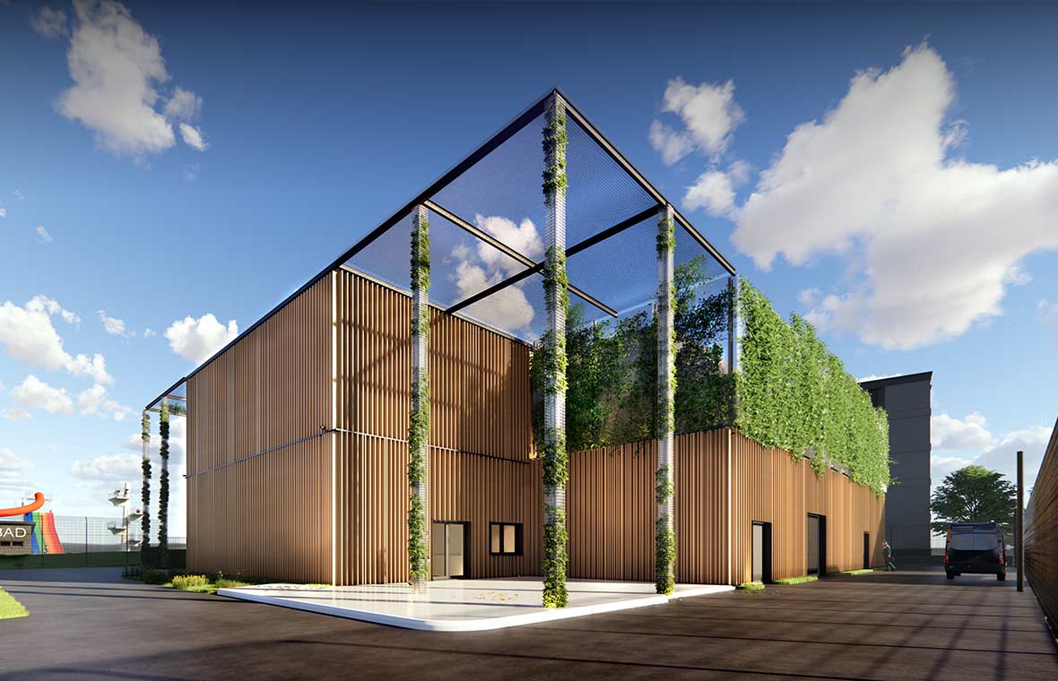 Animiertes Konzeptbild des YEXIO-Rechenzentrum in Heiligenhaus
